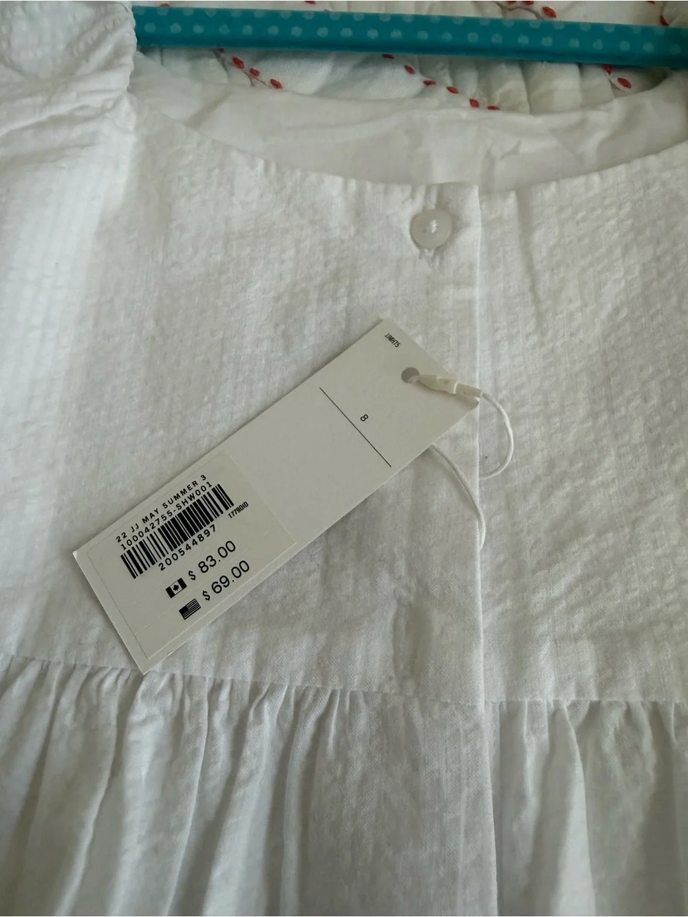 Janie and Jack White Puff Sleeve Dress Size 8 NWT
